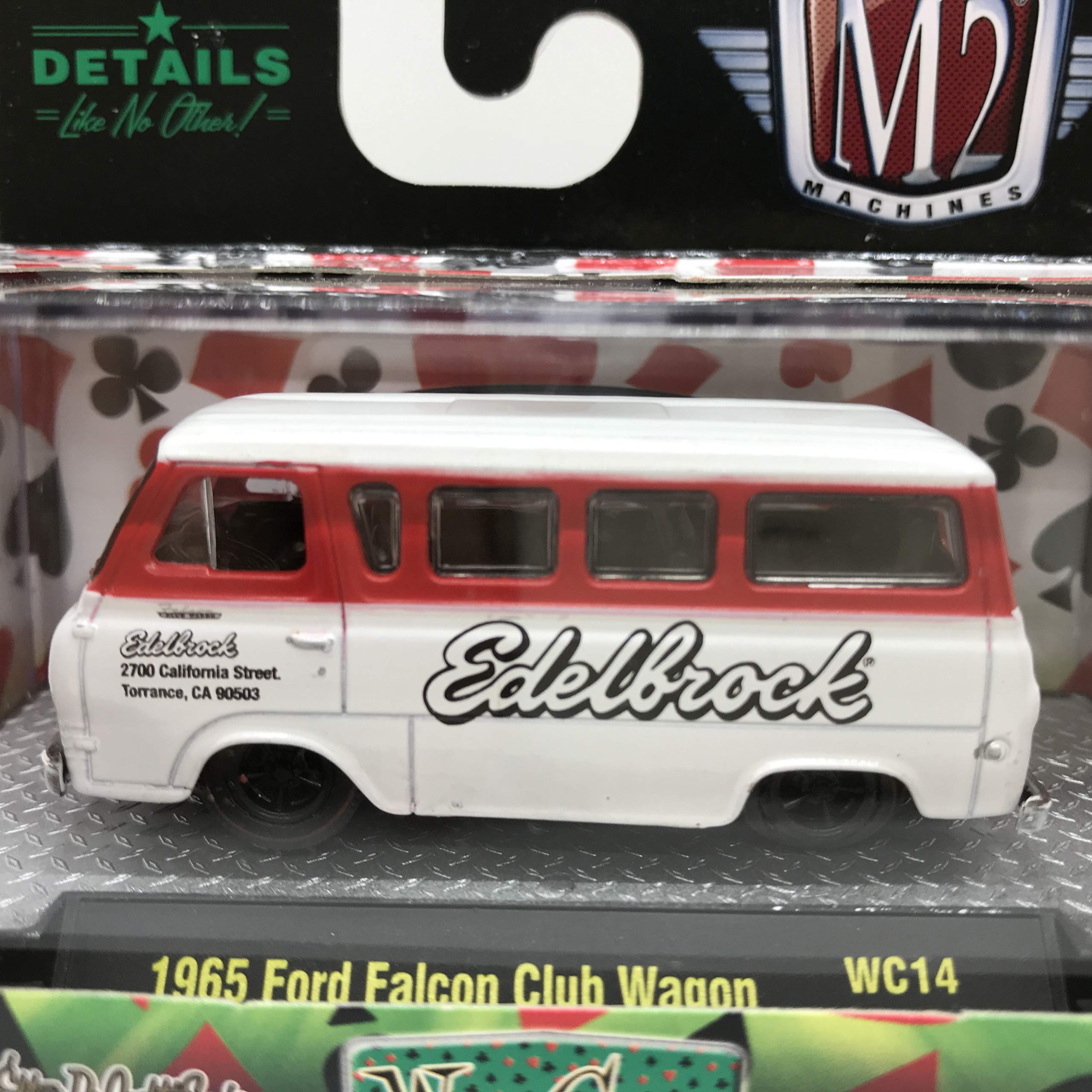 1965 Ford Falcon Club Wagon Diecast Model Car - Limited Edition 1/4000 by M2 Machines | White & Red Collectible Vehicle for Display & Gifts | Perfect for Car Enthusiasts & Model Collectors