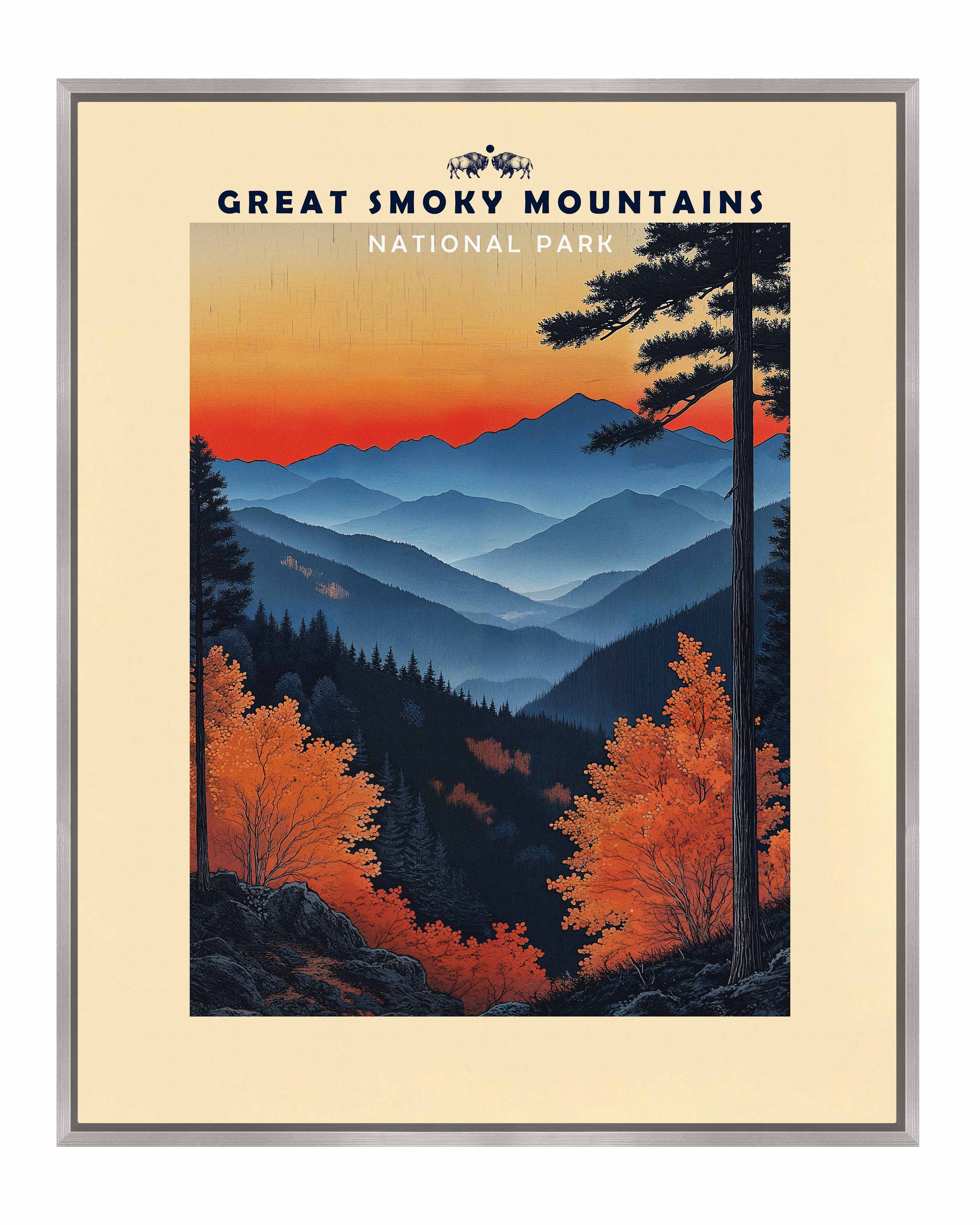 Great Smoky Mountains Landscape Gallery Wrapped Canvas Wall Art - Perfect for Living Room, Bedroom & Office Decor