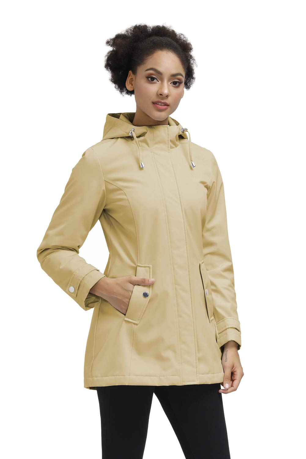 Women's Lightweight Waterproof Hooded Parka Coat - Winter Jacket for Outdoor Activities & Daily Commute