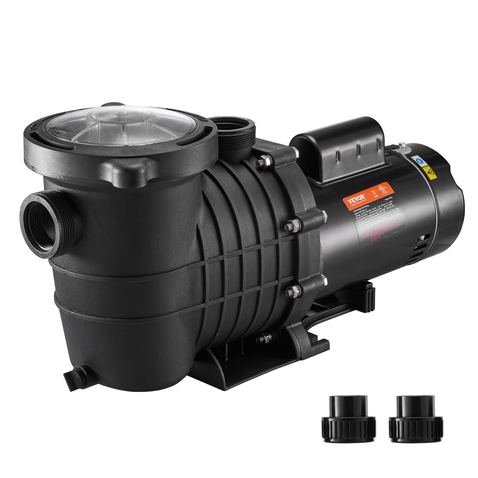 VEVOR 1.5HP 2-Speed 5400GPH 230V Powerful Self-Priming Above Ground Pool Pump with Strainer Basket - 90GPM for Inground & Above Ground Swimming Pools, Spas, and Backyard Water Features