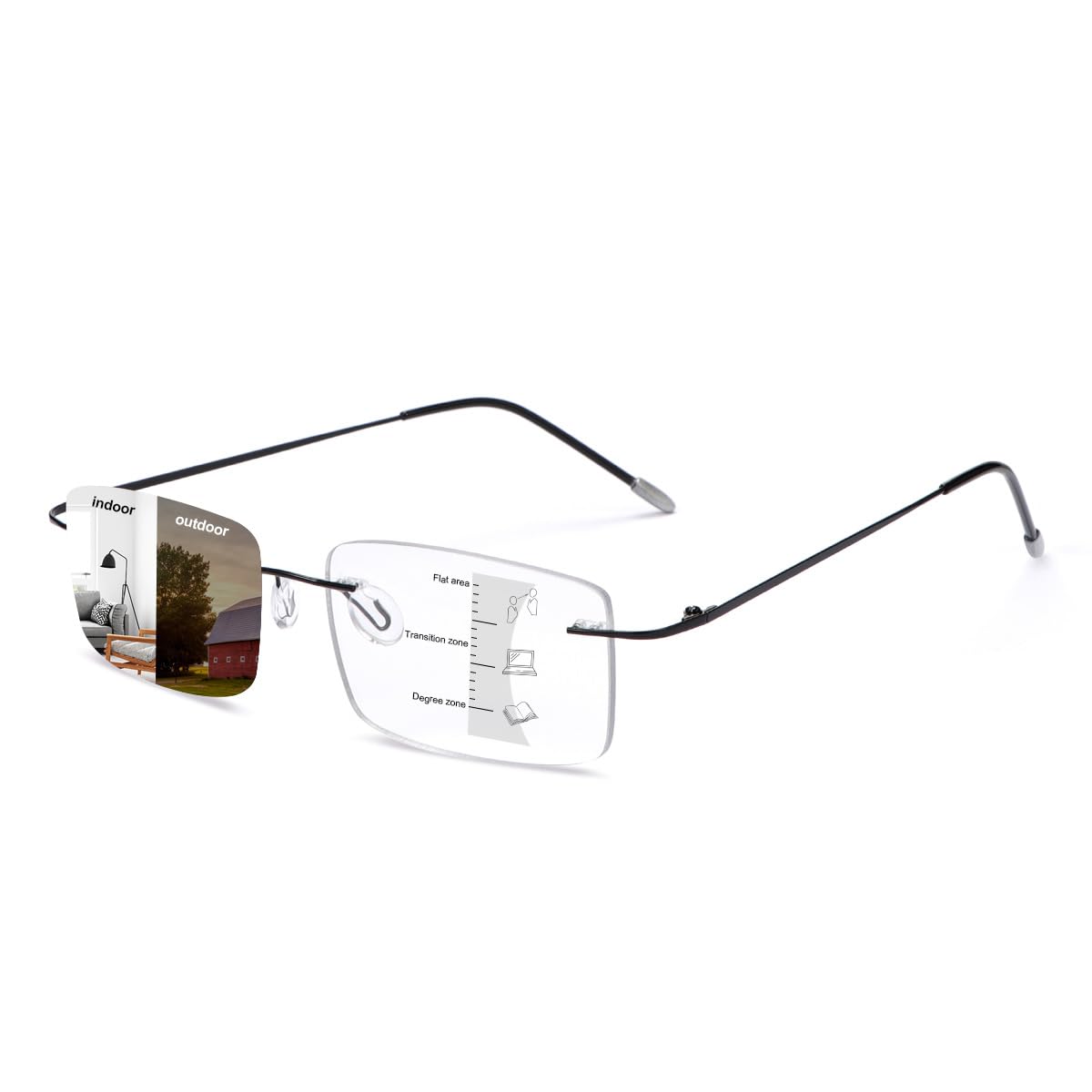 Photochromic Progressive Reading Glasses with UV Protection & Blue Light Blocking - Lightweight Multifocus Eyewear for Men & Women - Perfect for Indoor/Outdoor Reading, Driving & Screen Use