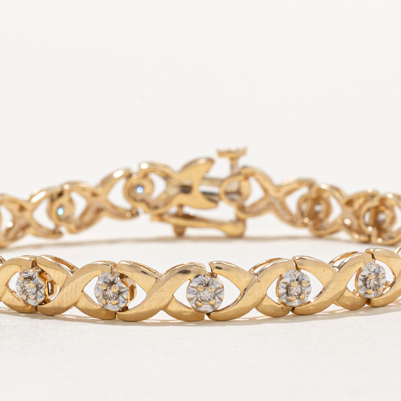 Elegant Light Brown Diamond Illusion Bracelet | 0.38ctw | 7 Inches | Perfect for Weddings, Anniversaries & Special Occasions