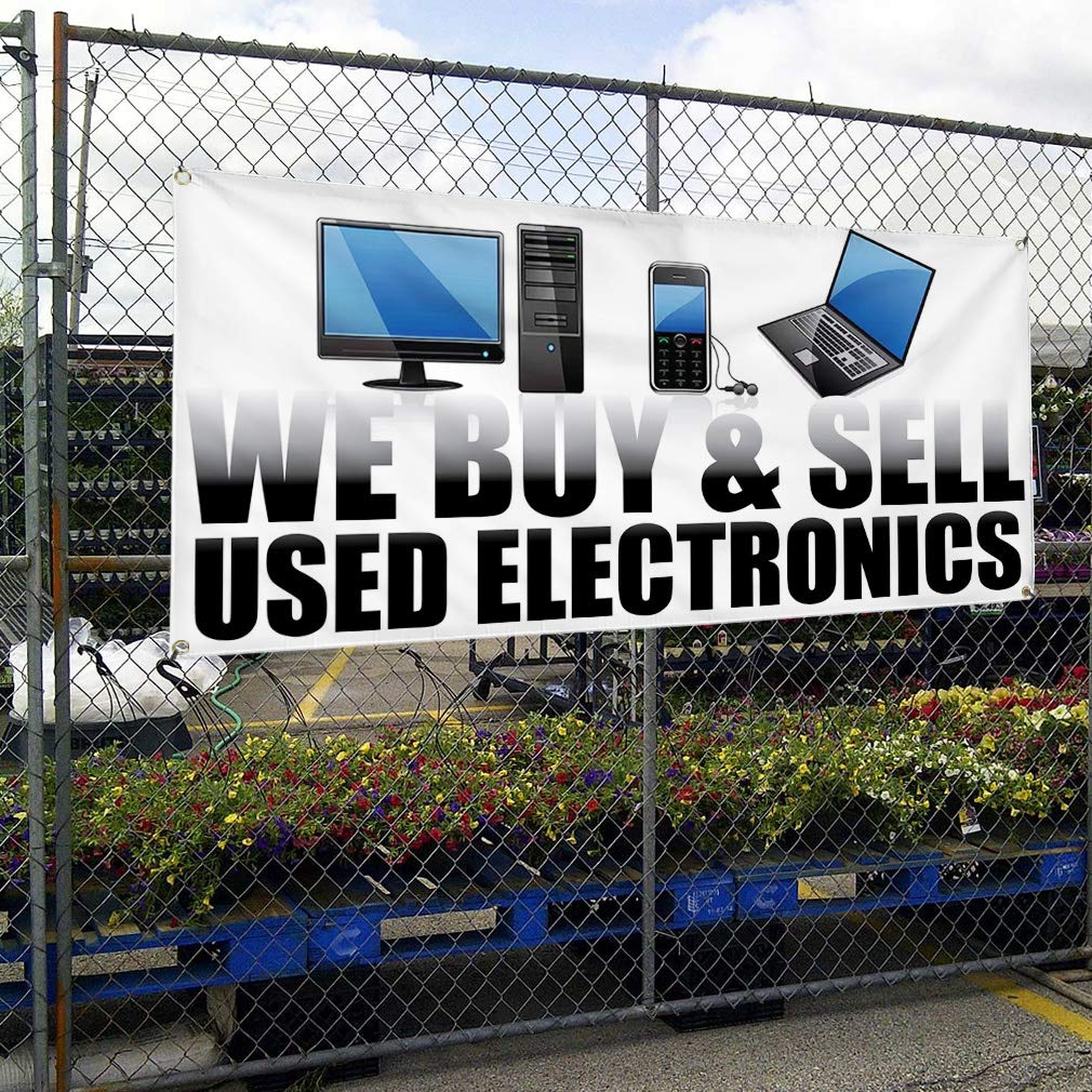 Vinyl Banner 48x96 Inches - Weatherproof Outdoor Business Sign with 8 Grommets | Multiple Sizes Available | Perfect for Yard Sales, Industrial Use & Electronics Trade Shows