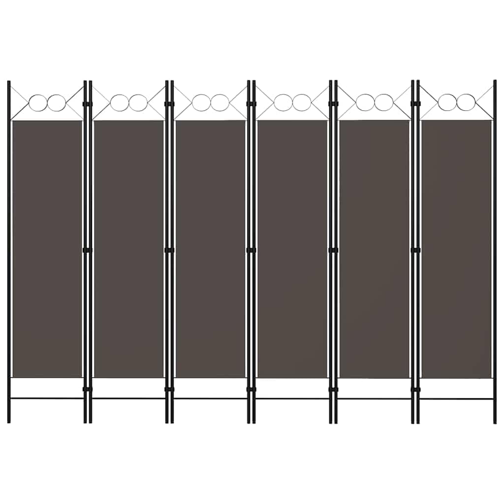 vidaXL 6-Panel Room Divider Privacy Screen - Anthracite Gray Partition with Elegant Design - Durable & Versatile Space Separator for Bedroom, Living Room, Office - Perfect for Creating Private Spaces in Home or Workspace