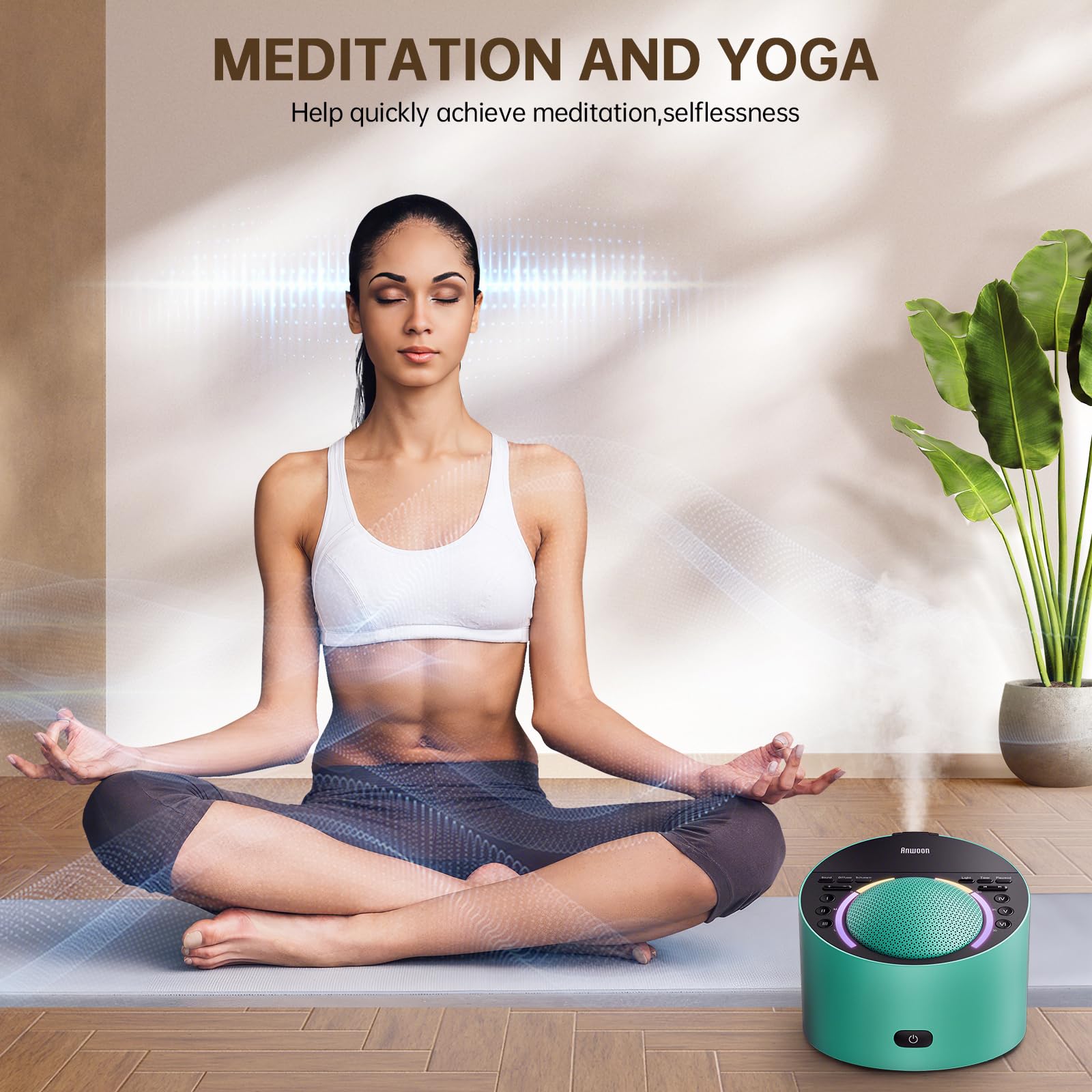 4-in-1 White Noise Sound Machine with Aromatherapy Diffuser - Schumann Wave Generator, Night Light & Sleep Therapy for Adults, Kids & Babies - Perfect for Bedroom, Nursery, Office & Home Relaxation