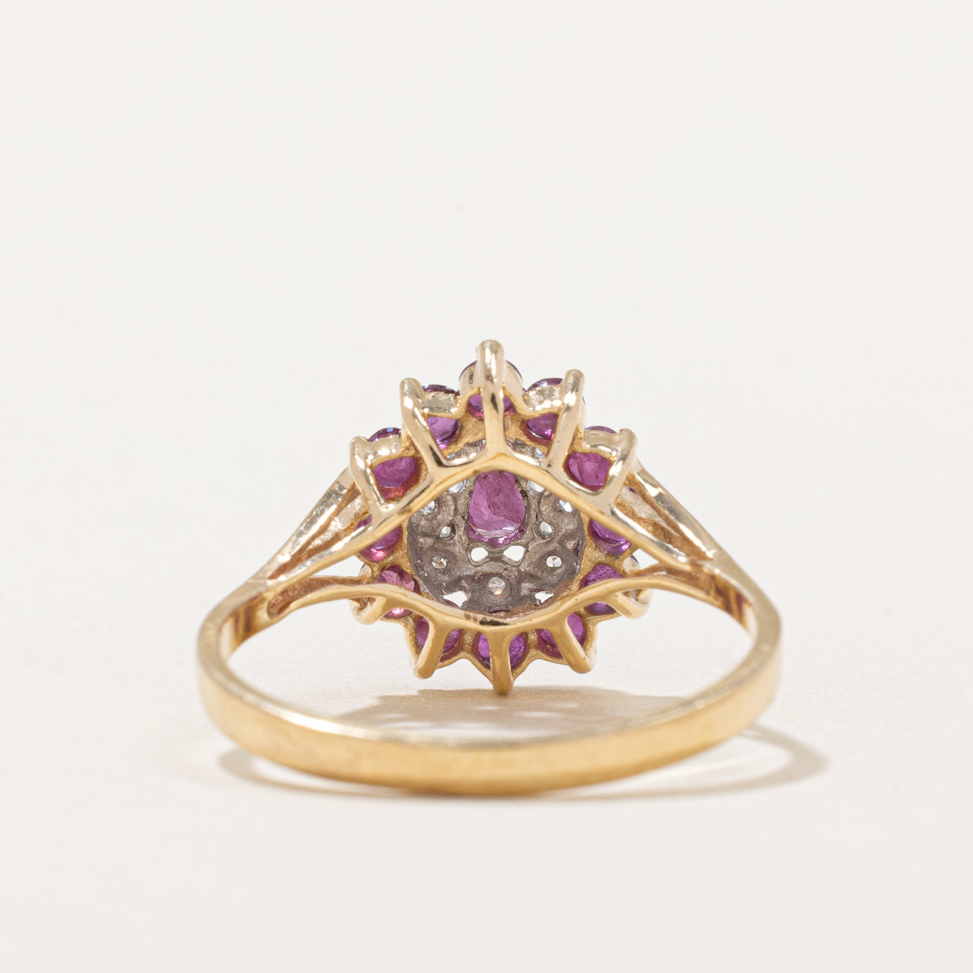 Exquisite Ruby & Diamond Cocktail Ring - 0.74ctw Ruby & 0.03ctw Diamond - Size 8.25 - Perfect for Evening Parties, Weddings & Special Occasions