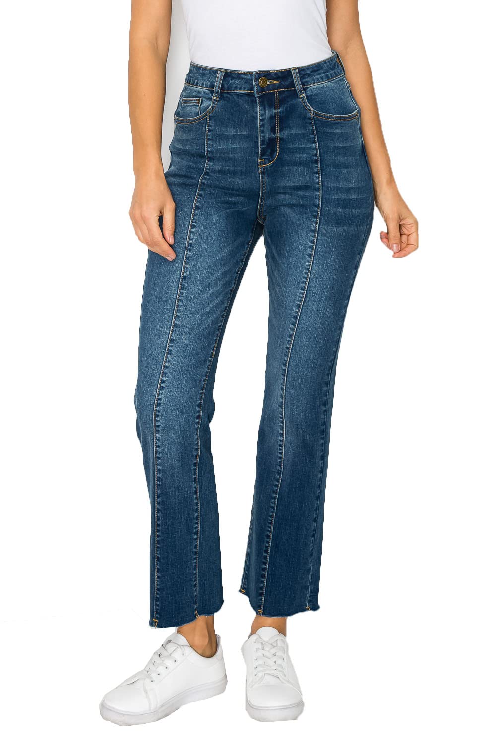 ZAMONG Women's High Waist Stretch Wide Leg Crop Jeans - Comfortable & Trendy for Casual Outfits, Workwear, and Weekend Style