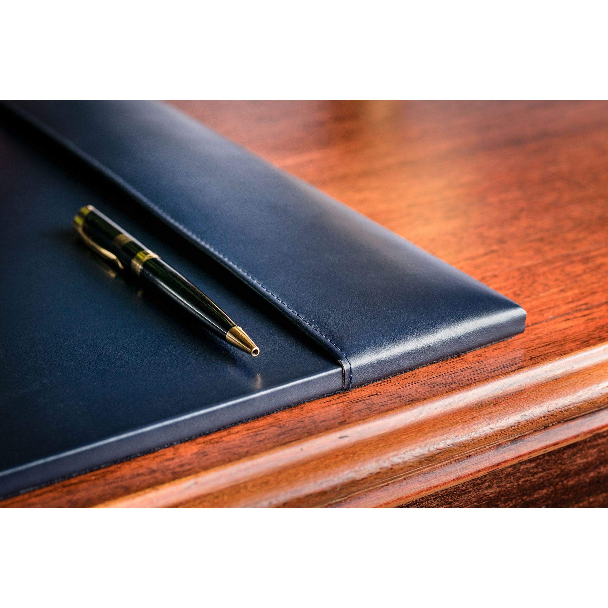 Premium DACASSO Bonded Leather Desk Blotter with Side Rails - 30