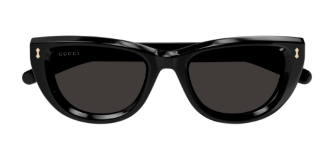 Gucci GG1521S 001 Black/Grey Cat Eye Sunglasses for Women - Stylish UV Protection Shades for Outdoor, Beach & Driving