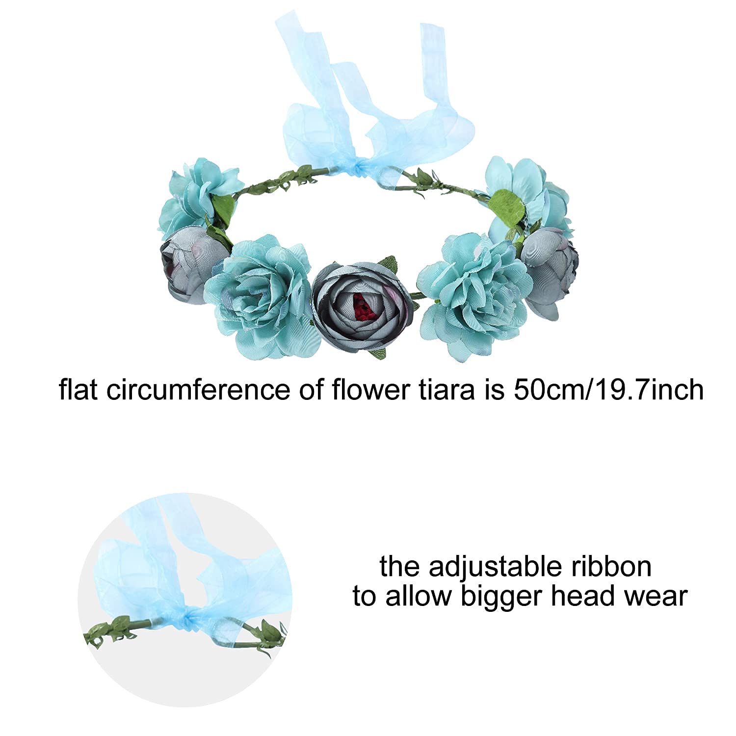 4 Pack Handmade Adjustable Floral Rose Wreath Crown Headbands - Elegant Wedding & Party Hair Accessories for Women, Brides, Bridesmaids, Girls & Teens | Perfect for Boho Weddings, Bridal Showers, Birthday Parties & Photo Shoots