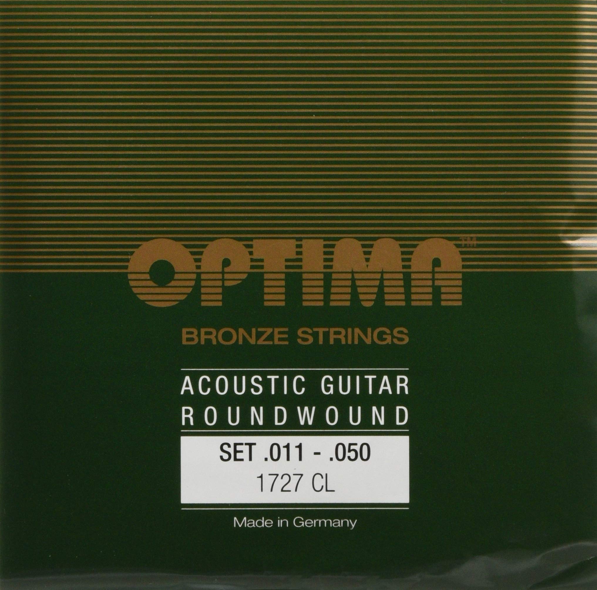Optima 1727 CL Acoustic Bronze Guitar Strings - Custom Light Gauge for Warm Tone & Playability | Perfect for Folk, Blues & Fingerstyle Playing