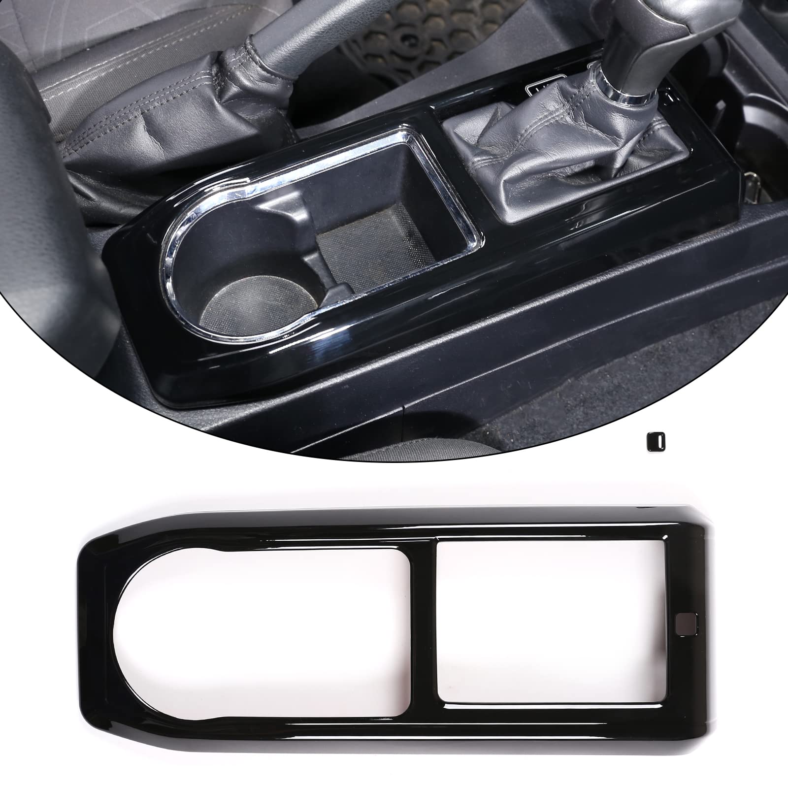 Premium ABS Gear Shift Panel Trim Frame for Toyota Tacoma 2015-2023 - Black Protective Cup Holder Cover Accessory | Durable Interior Upgrade for Off-Road & Daily Driving
