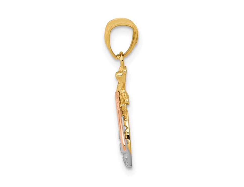 14K Yellow & Rose Gold Bee Charm Pendant Necklace with Chain - Elegant Jewelry Gift for Women, Perfect for Valentine's Day, Anniversary & Everyday Wear