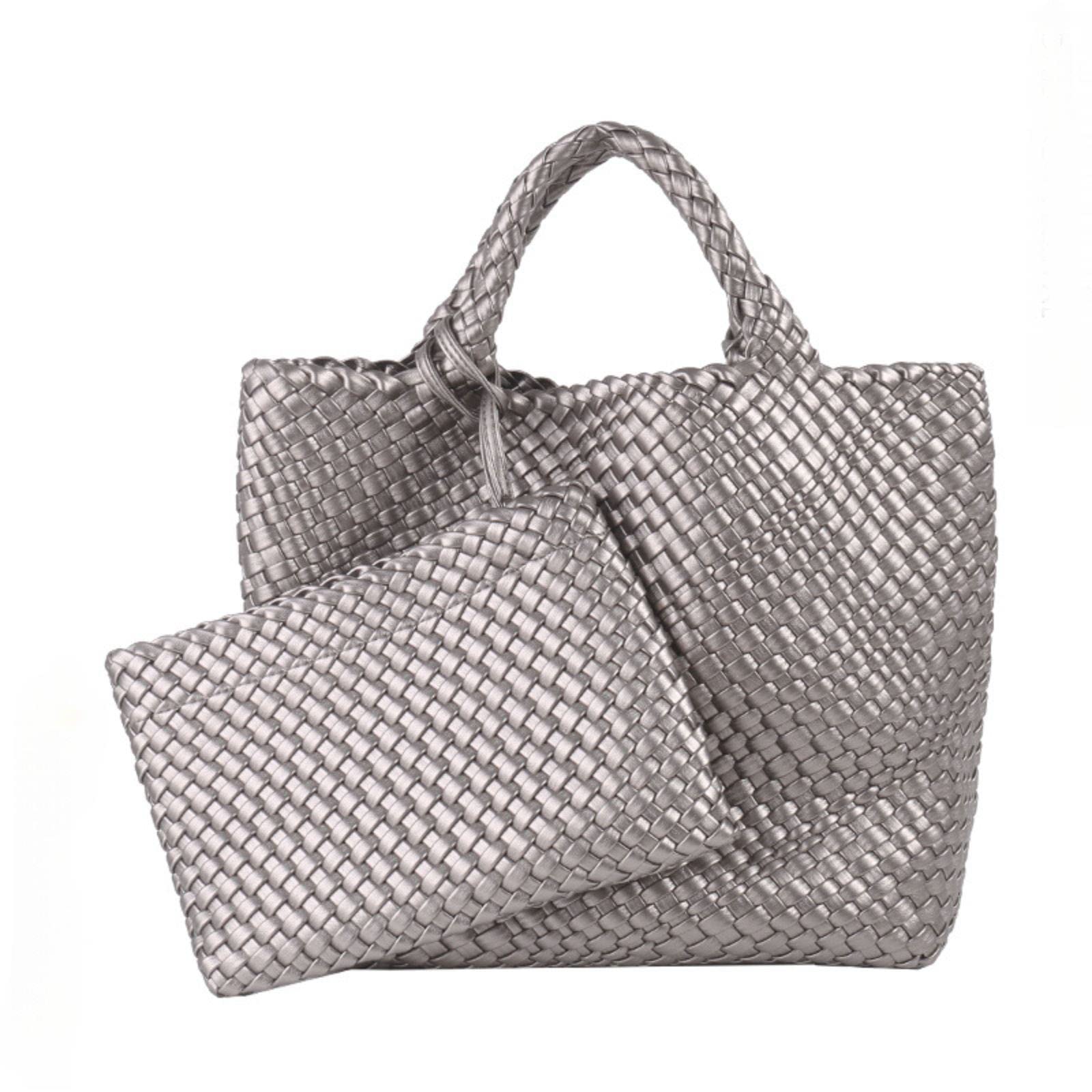 Women's Leather Handwoven Tote Bag - Fashionable Travel Shoulder Purse with Large Capacity & Built-in Wallet | Perfect for Work, Shopping & Weekend Getaways