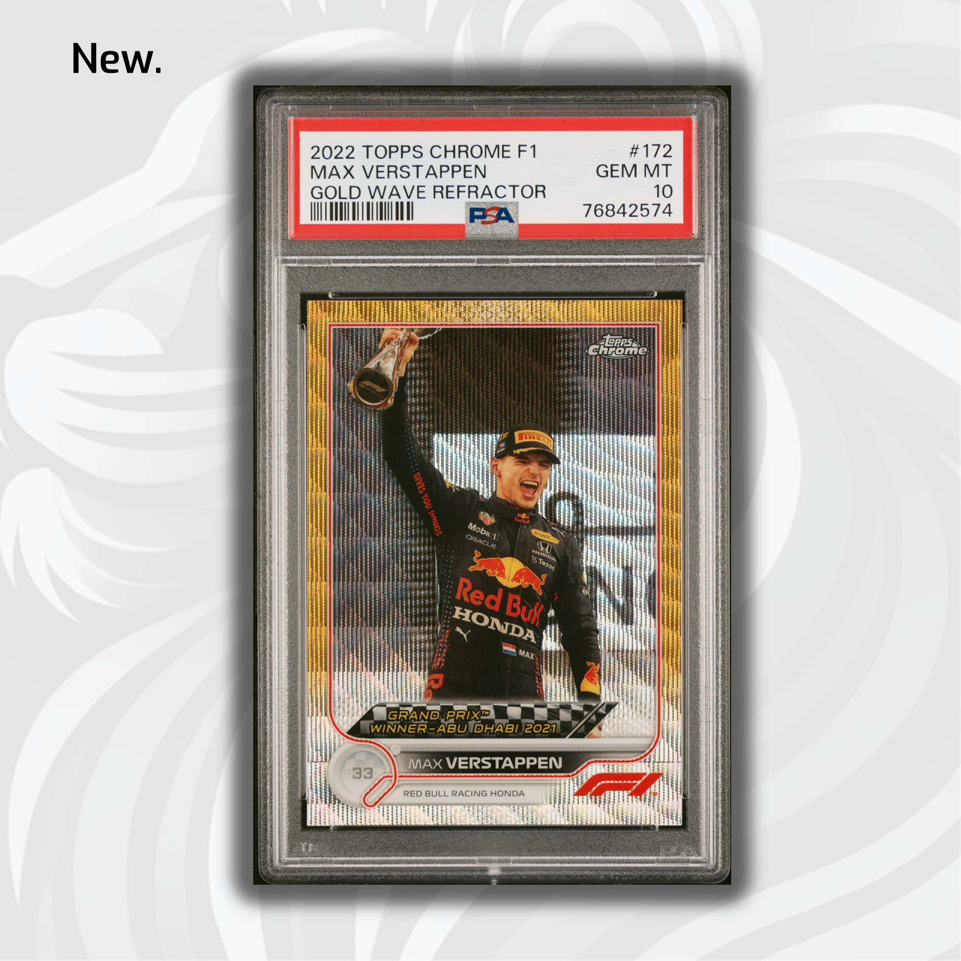 2022 Topps Chrome F1 Max Verstappen #172 Gold Wave Refractor PSA 10 24/50 - Rare Racing Collectible for F1 Fans & Sports Card Investors