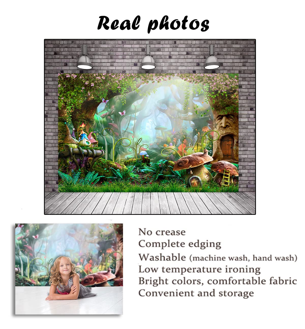 10x10ft Baby Shower Photography Backdrop - Elves Cartoon Fairy Tale Tree with Magic Mushrooms Background - Tree Hole Photo Booth for Birthday Party, Baby Shower, Magic Forest Theme - Perfect for Girl's Birthday Party & Fantasy Themed Events