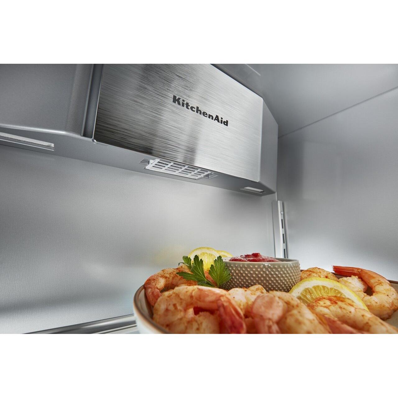 48 Inch Built-In Side by Side Refrigerator with Ice Maker - 30 cu. ft. Stainless Steel KitchenAid KBSN708MPA - Perfect for Modern Kitchens and Entertaining