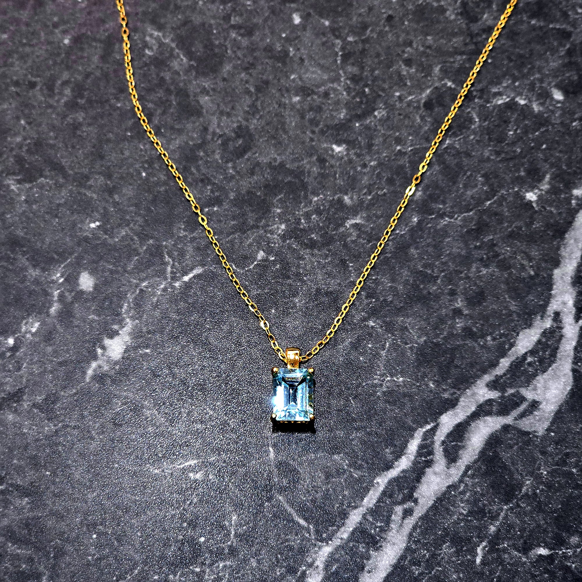 AG Collective Jewelry - Blue Radiance Pendant Necklace for Women | Elegant CZ Crystal Drop Pendant | Perfect for Parties, Weddings & Everyday Wear