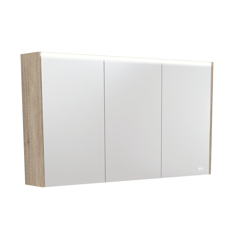 Fienza PSC1200S 48-Inch LED Bathroom Vanity Mirror with Touch Control - Modern Scandi Oak Finish for Contemporary Bathroom Decor | Perfect for Makeup, Shaving & Home Spa