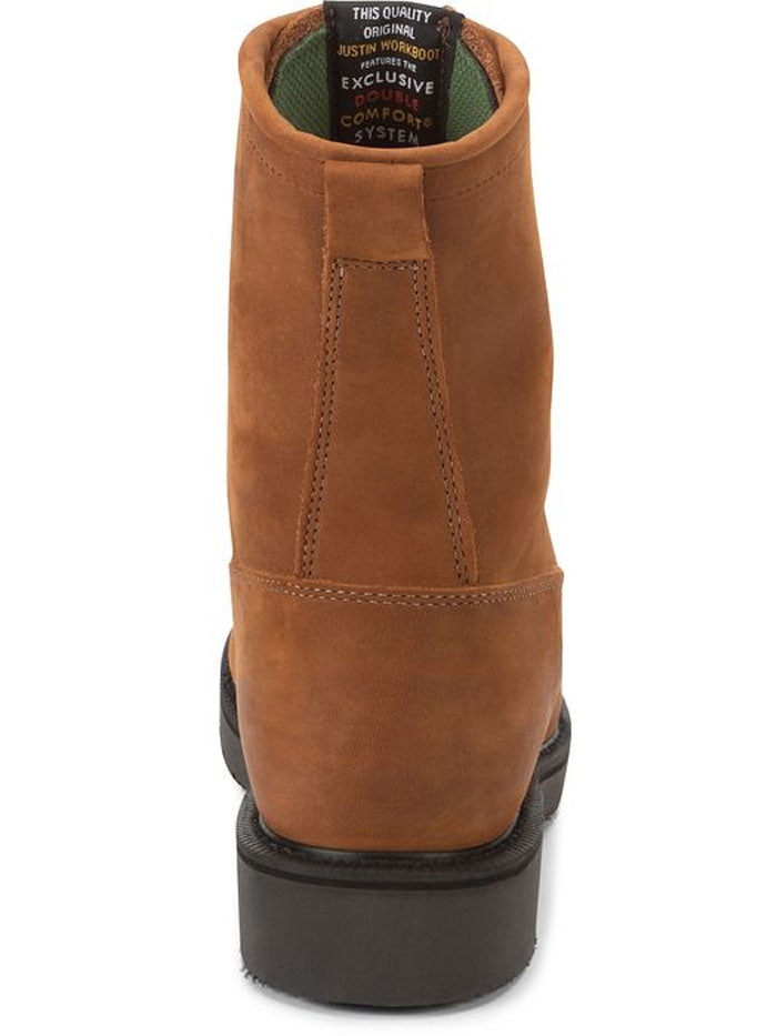 Justin 760 Men's CONDUCTOR Lace Up Work Boot - Hazel Brown - Durable Safety Shoes for Construction, Outdoor Work & Heavy Duty Jobs