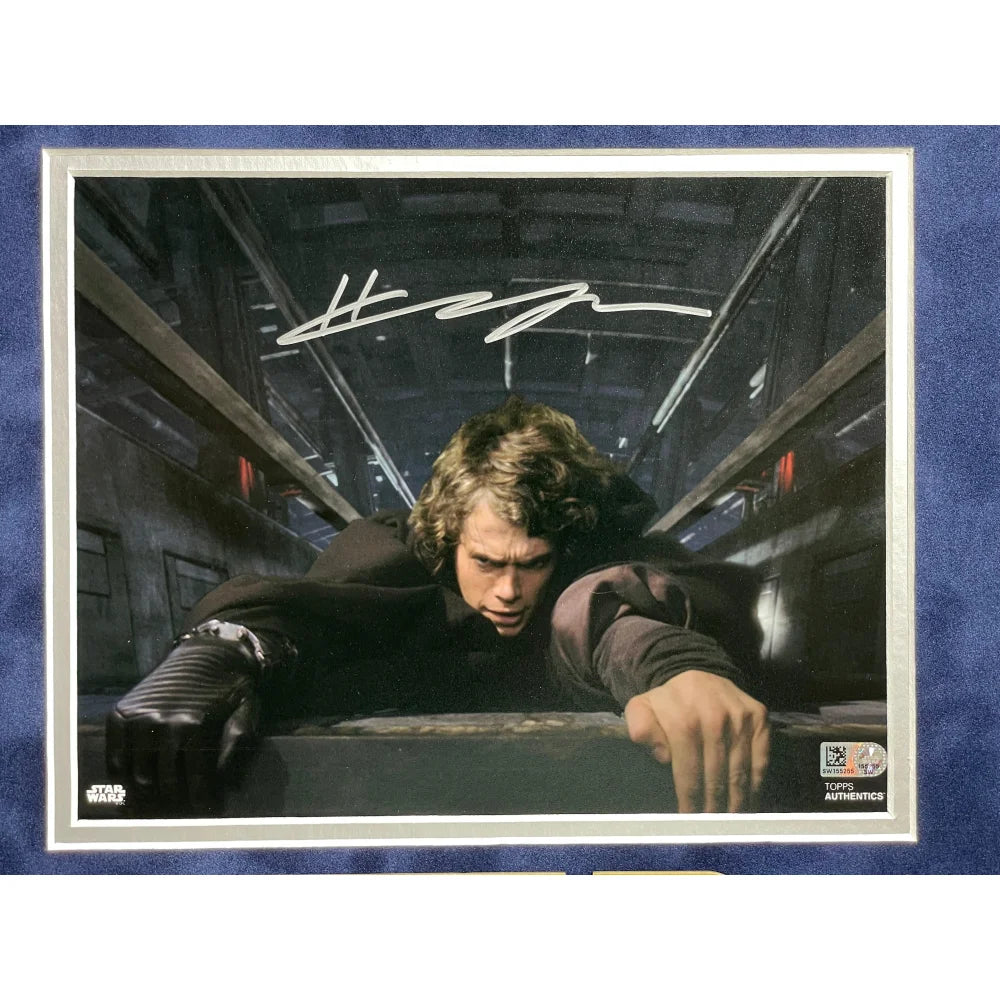 Hayden Christensen Autographed Star Wars 8x10 Photo Framed - Anakin Skywalker Signed Memorabilia with Topps COA - Perfect for Star Wars Collectors, Home Theater Decor & Gift for Fans