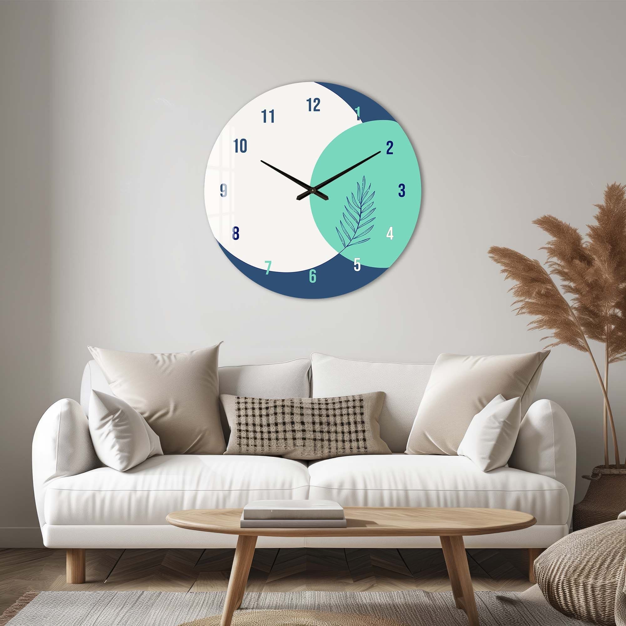 Zen Glass Wall Clock - Modern Silent Non-Ticking 12 Inch Round Clock for Home, Office, and Living Room Decor | Perfect for Bedroom, Kitchen, and Workspace
