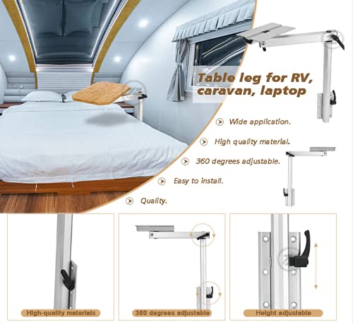 Heavy Duty 360° Rotatable Removable Table Leg - Adjustable Desk Pedestal Stand for RV, Marine Boat, Caravan & Motorhome | Perfect for Laptop Workstations, Dining & Outdoor Adventures