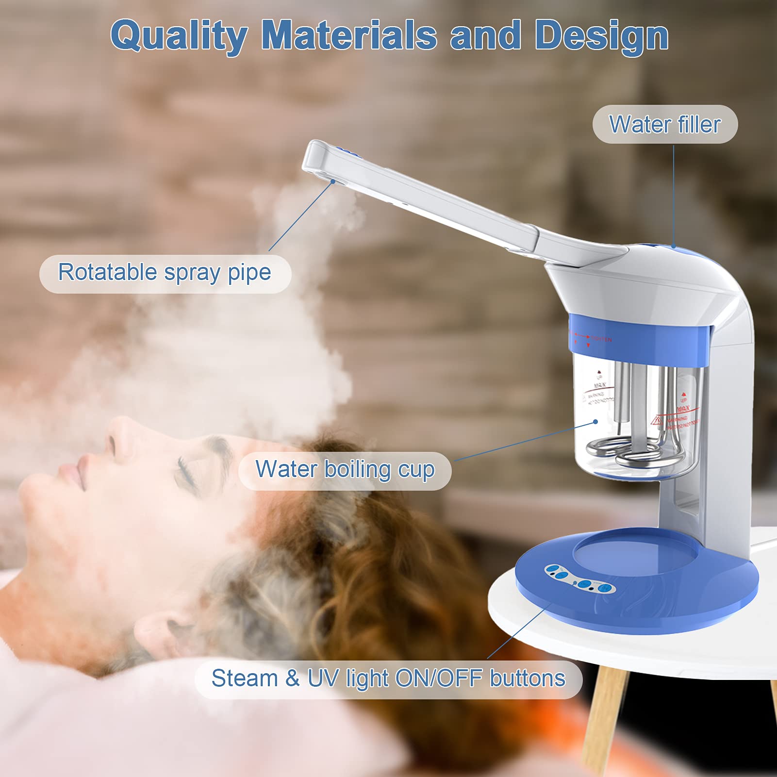 360° Portable Facial Steamer with Ionic Spray - Multifunction Home Spa Steamer & Humidifier for Skin Care | Perfect for At-Home Salon Treatments & Relaxation