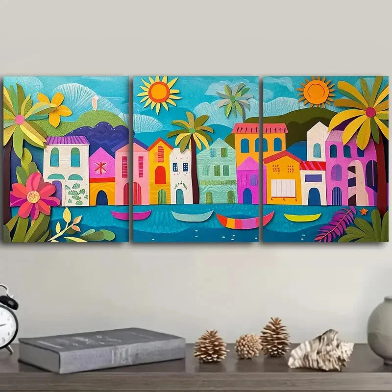 3-Piece Coastal Rio de Janeiro Brazil Wall Art Set - 40x60cm Framed Canvas Prints | High Quality Australian Made | Ready to Hang | Perfect for Living Room, Bedroom & Office Decor