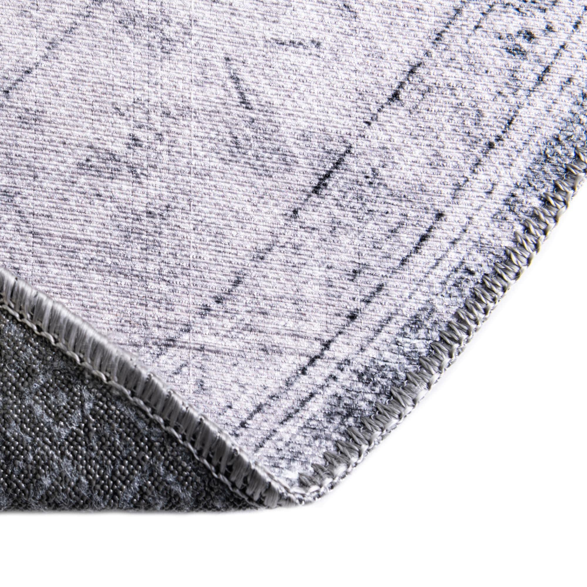 Unique Loom Revival Collection Traditional Medallion Border Round Area Rug 5' x 5' in Charcoal & Ivory - Perfect for Living Room, Bedroom or Dining Room Decor