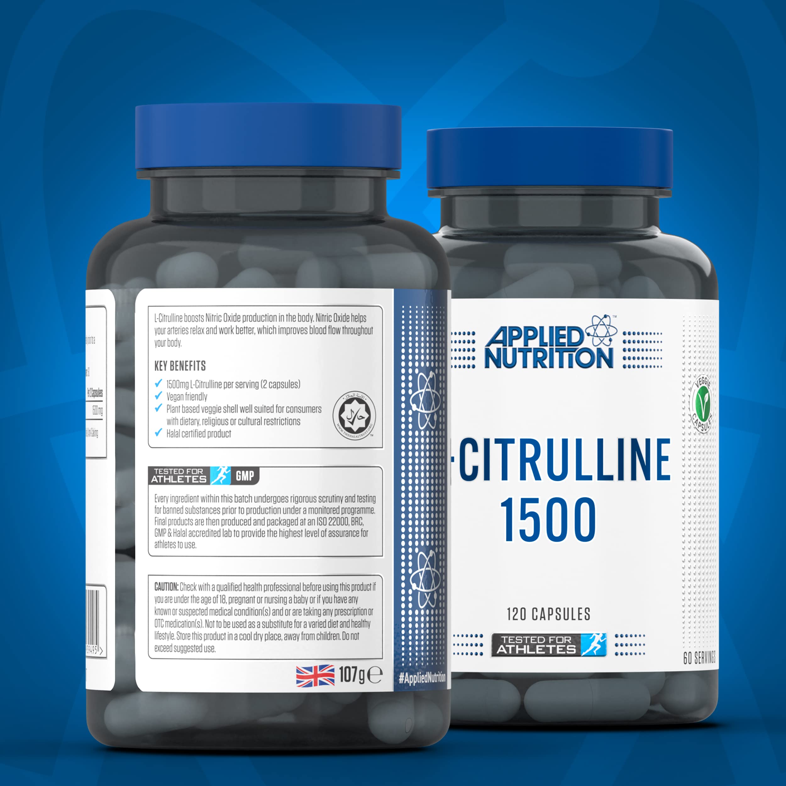 Applied Nutrition L-Citrulline 120 Capsules – Premium Amino Acid Supplement for Muscle Recovery, Energy Boost & Heart Health | Ideal for Athletes, Bodybuilders & Fitness Enthusiasts