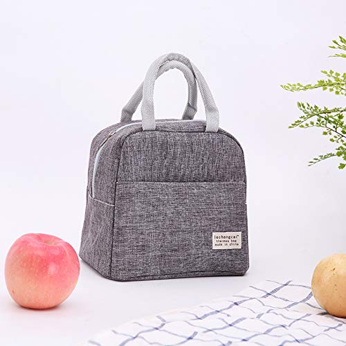 Insulated Reusable Lunch Bags for Women, Men & Kids - Leakproof Cooler Lunch Tote for School, Work, Office & Picnics (Grey) - Perfect for Meal Prep, Outdoor Activities & Daily Commute
