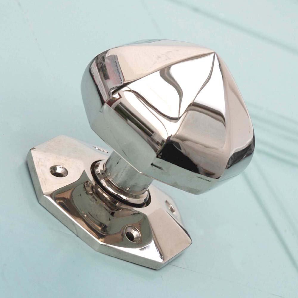 Polished Nickel Octagonal Door Knobs - Elegant and Durable Hardware for Interior Doors, Bedrooms, and Cabinets
