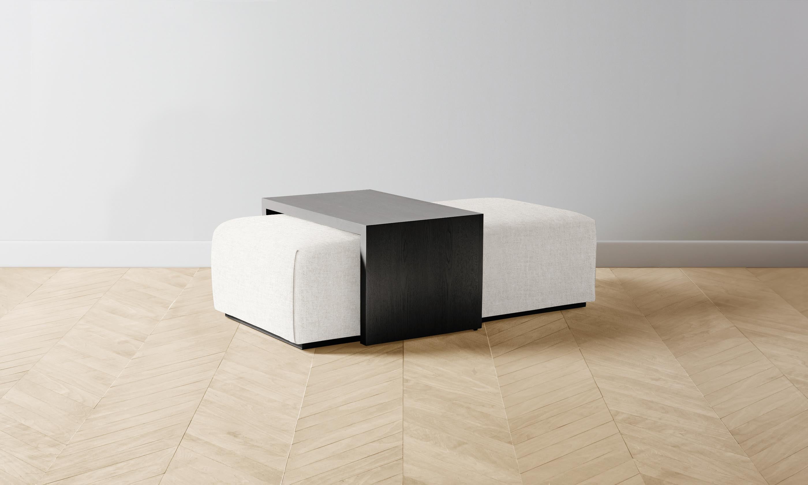 The Bowery Ottoman - Heritage Belgian Linen in Egret Color | Stylish Footrest & Living Room Accent for Modern Homes