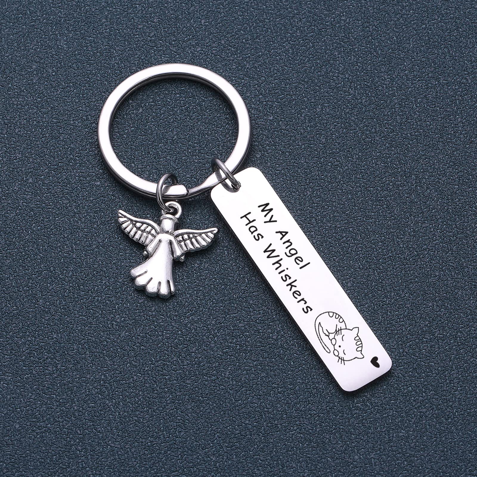 RSZOTW Cat Memorial Keychain - In Memory of Cat Jewelry, Sympathy Gift for Loss of Pet, Remembrance Keepsake for Cat Lovers | Perfect for Pet Memorials, Condolence Gifts & Healing After Losing a Feline Friend