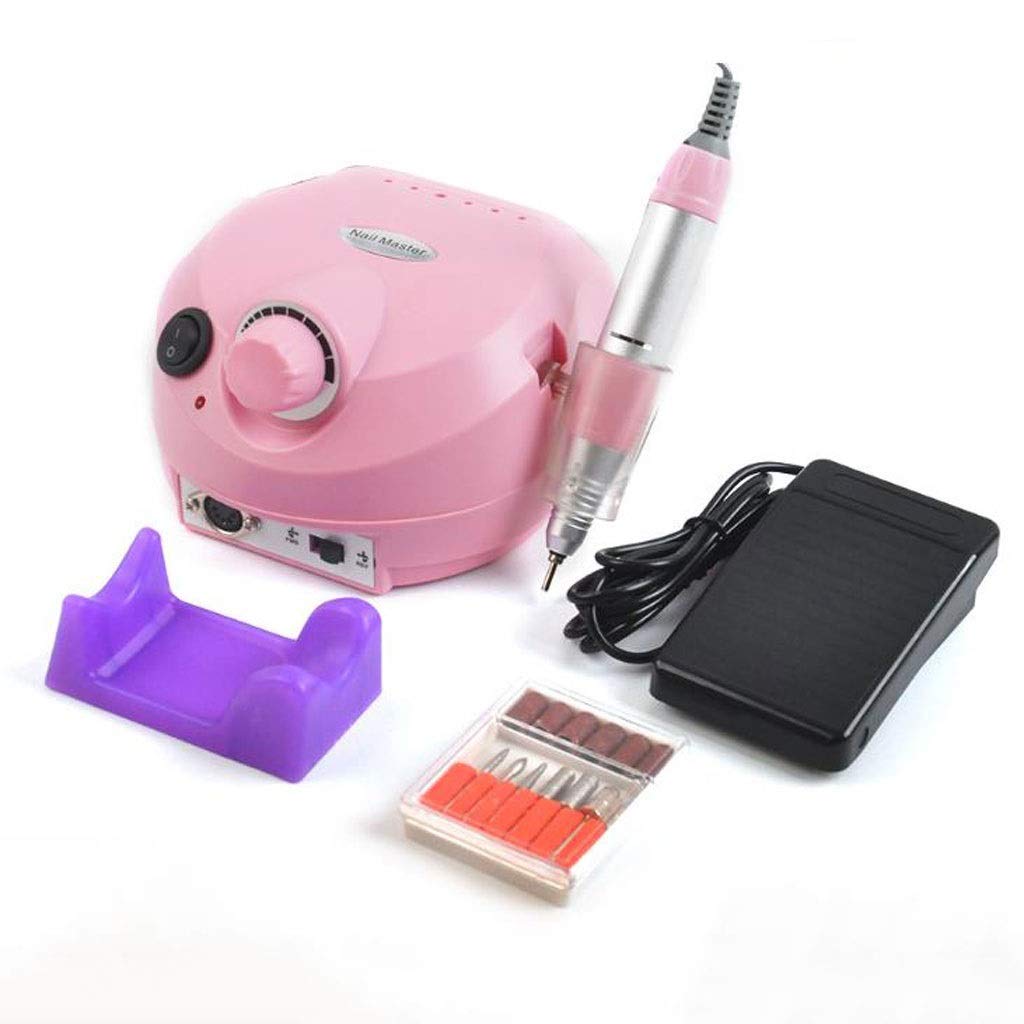Professional Electric Nail Drill Machine Kit - 30000 RPM High Speed Manicure & Pedicure Tool for Acrylic Nails, Gel Polish, Nail Art Design | Portable Nail File for Home & Salon Use (Pink)