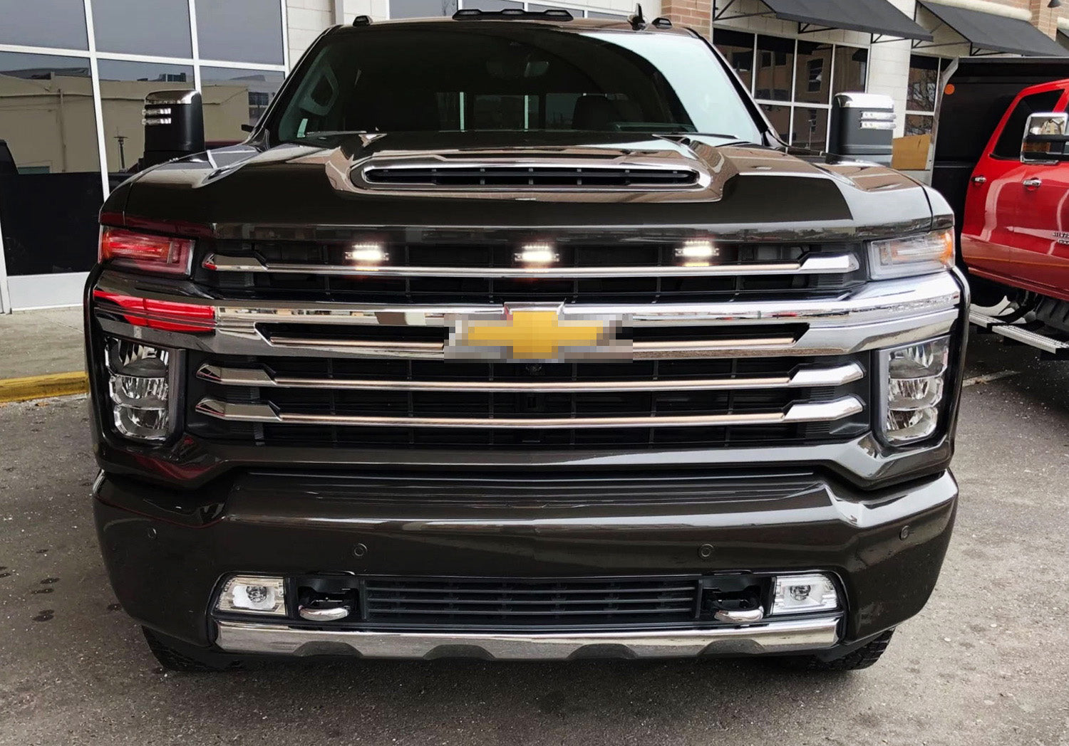 3PCS White LED Smoke Lens Grille Lights with Bracket for 2019+ Chevy Silverado 1500 2500 3500 - Off-Road & Night Driving Accessories