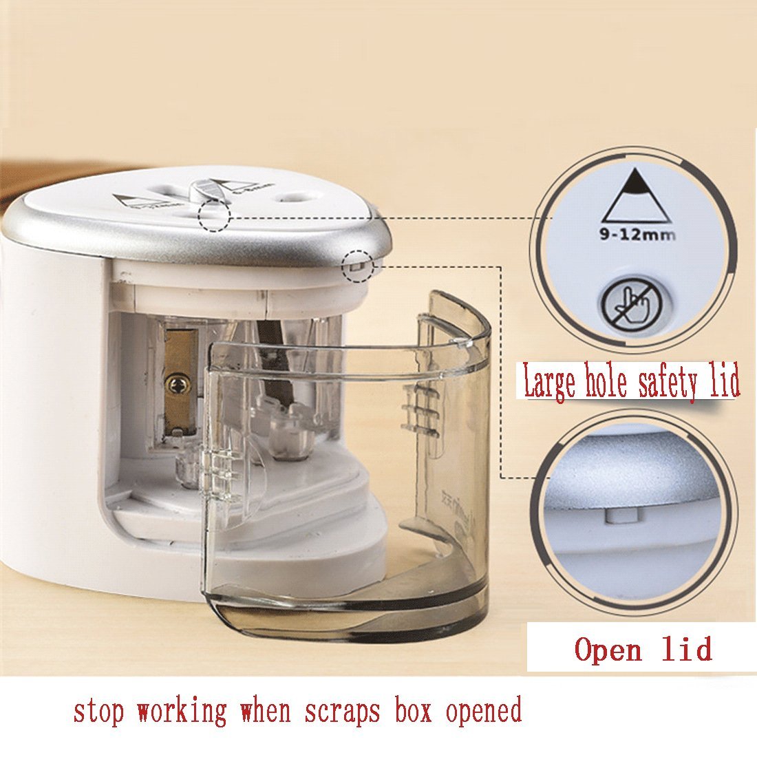 Electric Pencil Sharpener - Battery Operated Automatic Pencil Sharpener for Kids, Adults & Artists - Silver Office Pencil Cutter (Batteries Not Included) | Perfect for School, Office, Art Studio & Home Use
