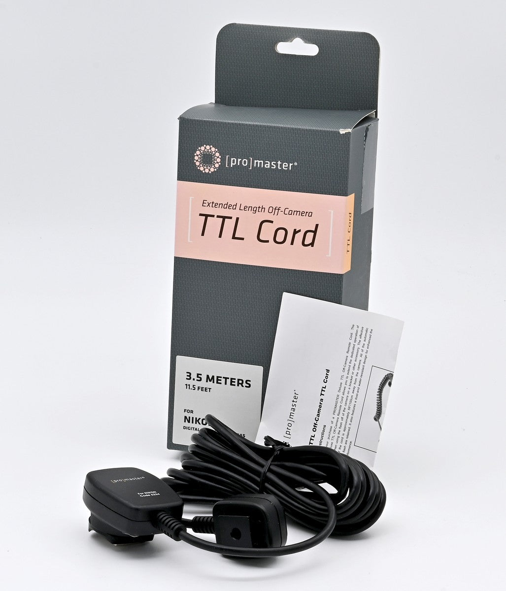 Open Box ProMaster Extended Length TTL Off-Camera Flash Cord for Nikon DSLR Cameras - Perfect for Wedding Photography & Studio Lighting