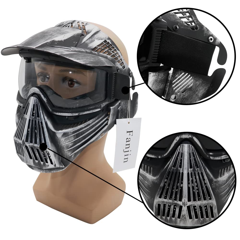 Tactical Paintball & Airsoft Full Face Mask with Impact-Resistant Goggles - Perfect for Hunting, CS Survival Games, Halloween Cosplay & Outdoor Activities