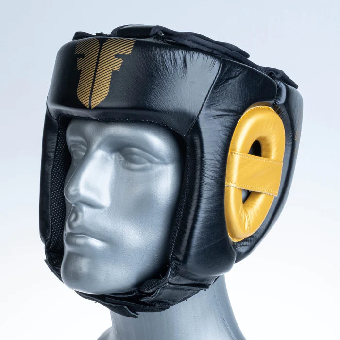 FHG 001BXG Amateur Boxing Head Guard - Black Protective Gear for Training & Sparring | MMA, Muay Thai, Kickboxing Safety Equipment