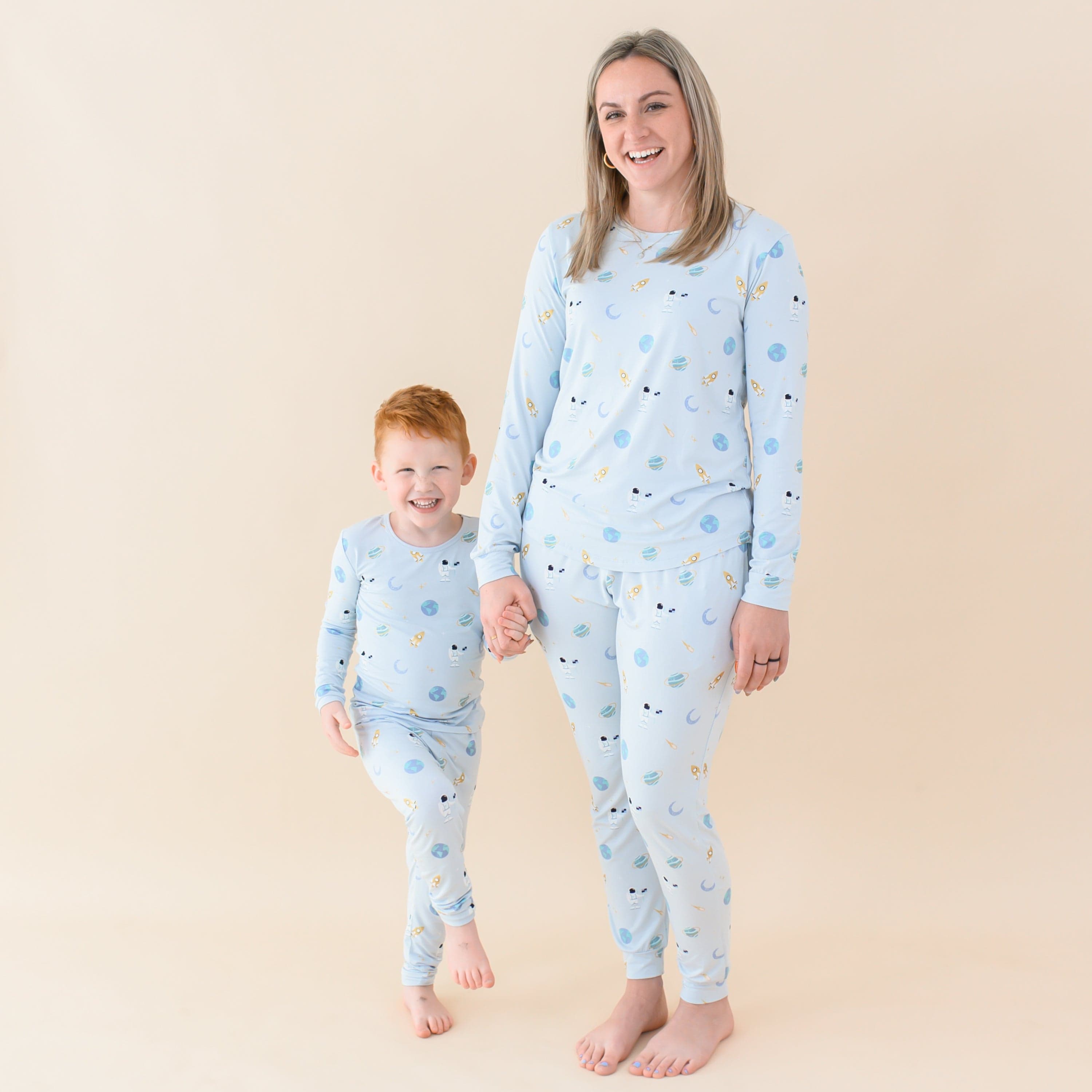 Comfortable Long Sleeve Pajamas for Women - Ice Space Print Sleepwear Set | Soft & Cozy Nightwear for Winter, Lounge & Relaxation at Home