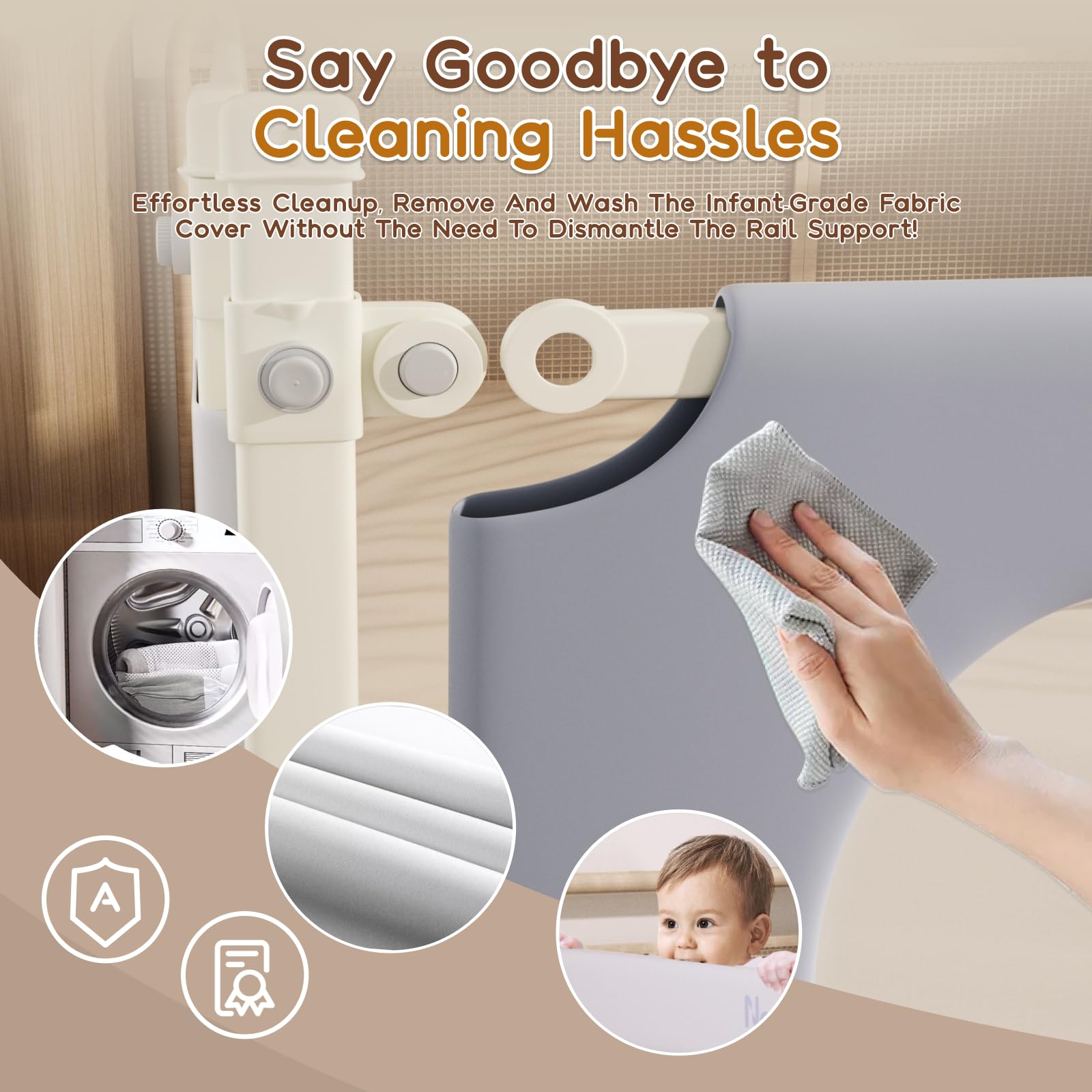 3-Pack Adjustable Toddler Bed Rails with Dual-Child Safety Lock | 78.7