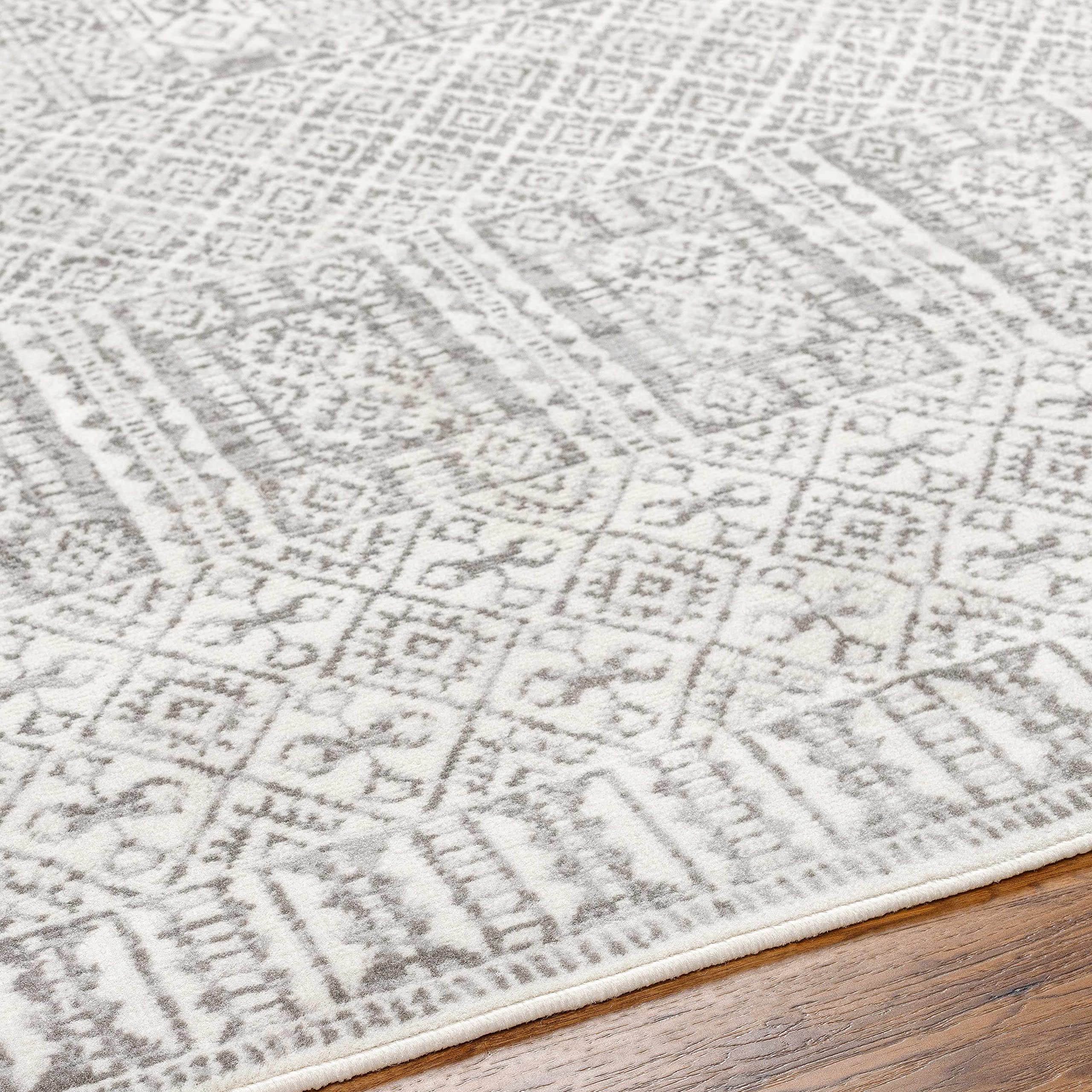 Hauteloom Akdiken Bohemian Transitional Area Rug - Light Gray, Medium Gray, Charcoal - 9'2