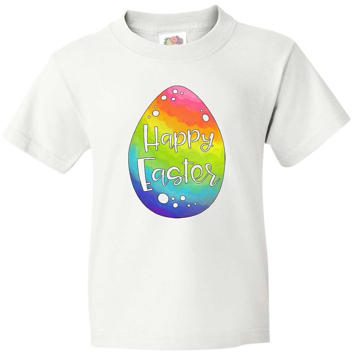 Inktastic Happy Easter Rainbow Easter Egg Youth T-Shirt - Cute Easter Outfit for Kids - Perfect for Easter Egg Hunts, Family Photos & Spring Celebrations