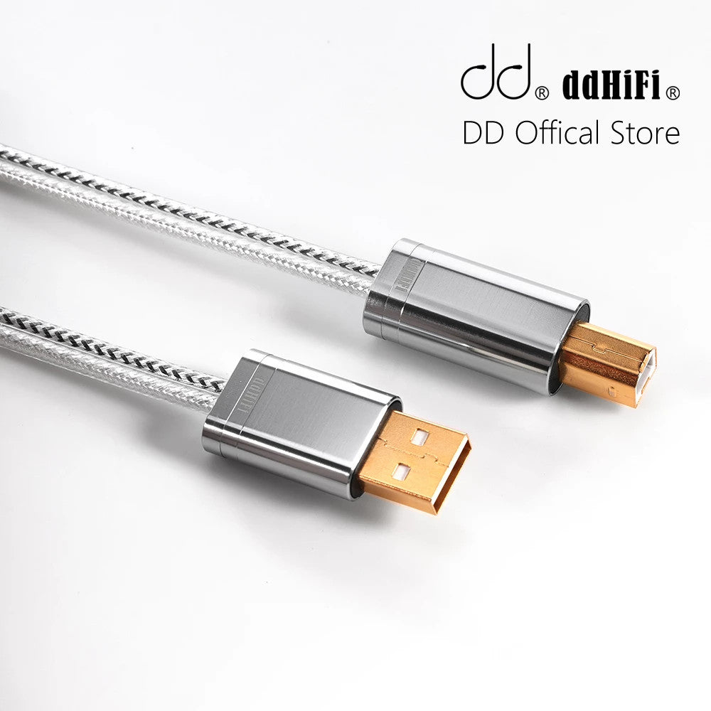 Premium DD ddHiFi TC09BA HiFi Audiophile USB Cable (USB A to USB B) for High-End Audio Systems - Perfect for DACs, Studio Monitors & Audiophile Setups