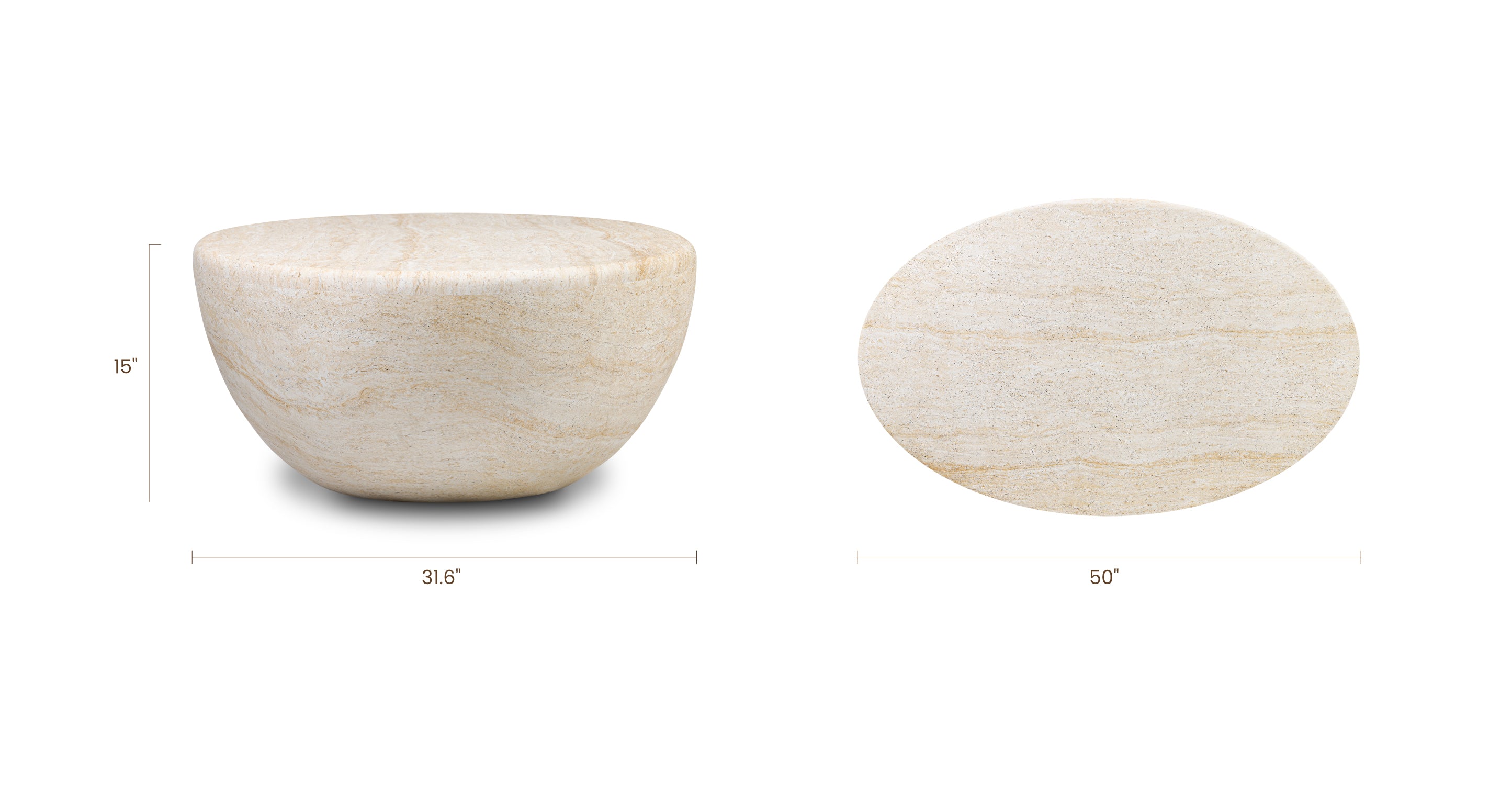 Modern Oval Coffee Table - Solid Wood Living Room Furniture for Small Spaces - Perfect for Home Decor, Apartments & Cozy Gatherings