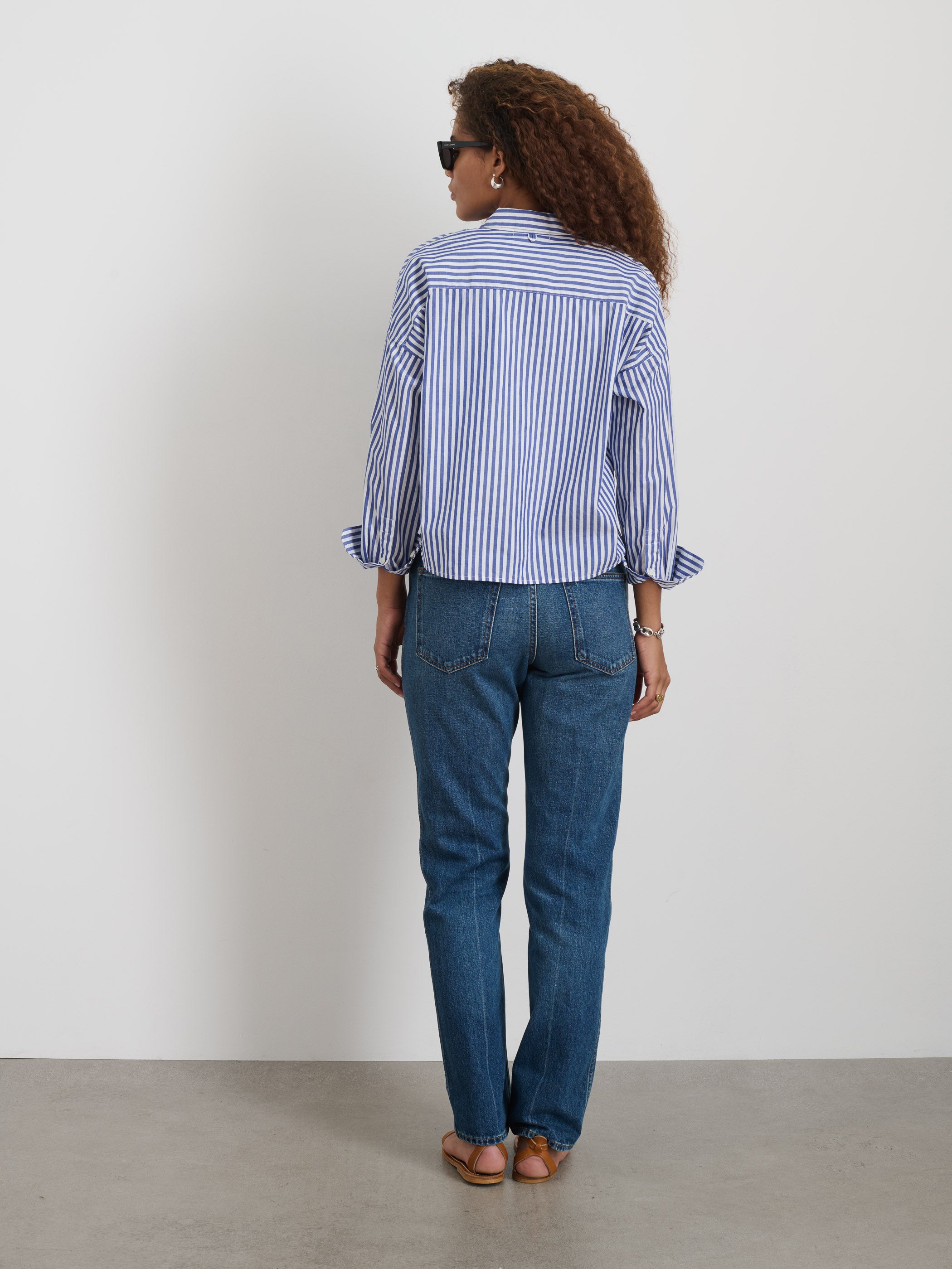 Cropped Striped Cotton Jo Shirt for Women - Casual Summer Tops for Beach, Travel & Everyday Wear