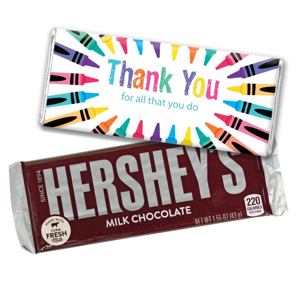 Personalized Chocolate Bar Gifts for Teacher Appreciation - 36 Custom Candy Bars - Perfect for Classroom Rewards, School Events & Thank You Gifts