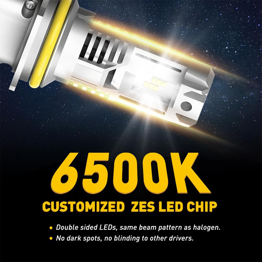 9007 LED Fog Light Bulb - 15000 Lumens, 6500K Cool White - High Brightness for Trucks, SUVs, and Off-Road Vehicles in Foggy or Low Visibility Conditions